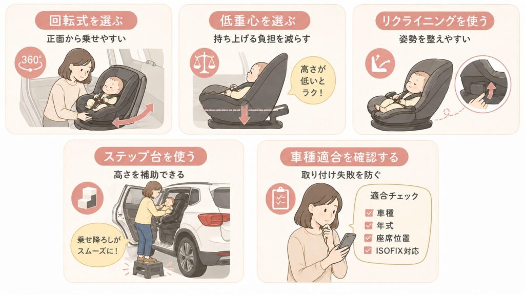 SUV車でチャイルドシートに乗せやすくする対策5つ