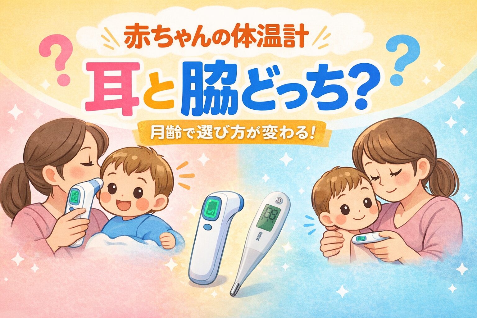 赤ちゃんの体温計は耳と脇どっち？月齢別の選び方とおすすめを解説