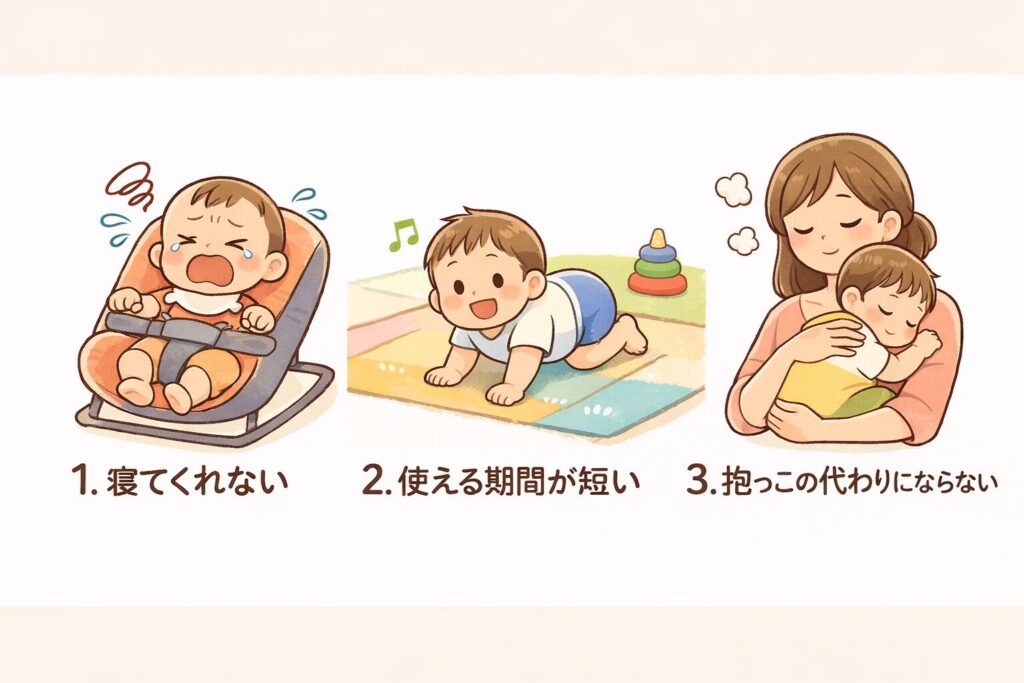 バウンサーで後悔する3つの理由のイラスト画像