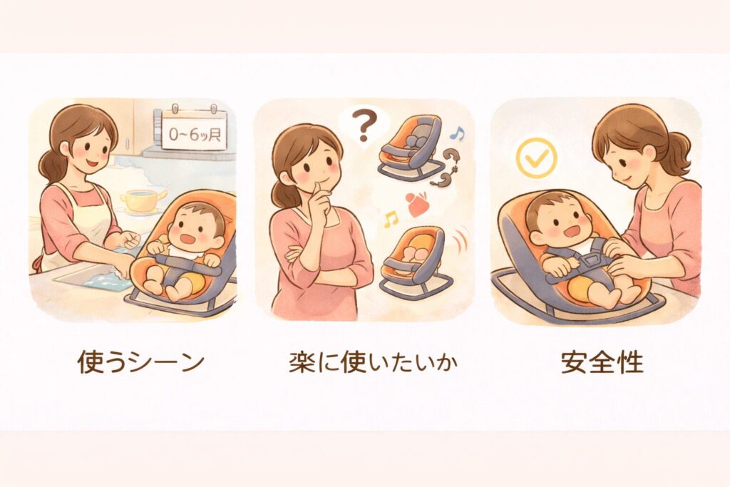  バウンサーで後悔しない選び方のイラスト
