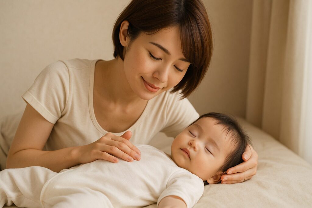 赤ちゃんを寝かしつけるまま