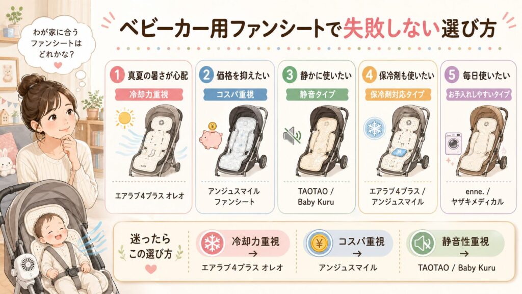ベビーカー用ファンシートで失敗しない選び方