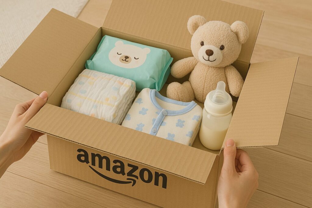 amazonでベビー用品が到着した画像